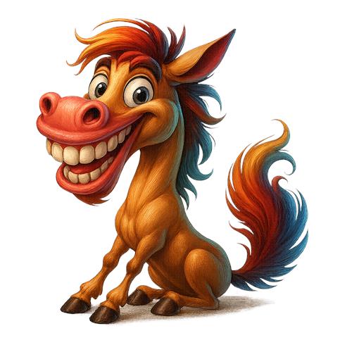 Farverig og glad hest