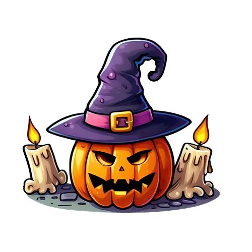 Halloween Græskar med Heksehue