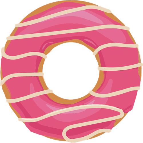 Lækker lyserød donut med glasur
