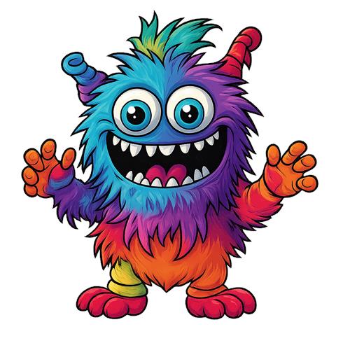 Farverigt Venligt Monster
