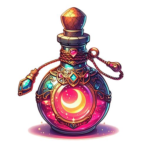 Magisk Elixir i Farverig Flaske